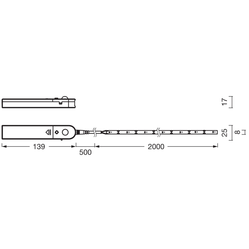 Ledvance - LED pásik s pohybovým senzorom FLEX 2 m LED/3,6 W/4×AA