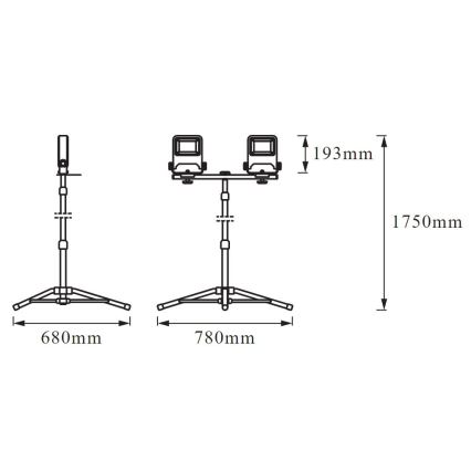 Ledvance - LED Reflektor s držiakom TRIPOD 2xLED/30W/230V IP65