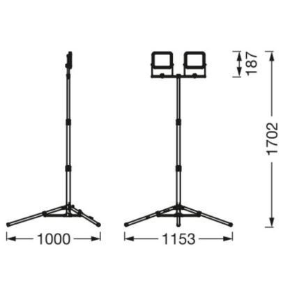 Ledvance - LED Vonkajší reflektor s držiakom WORKLIGHT TRIPOD 2xLED/20W/230V 6500K IP65