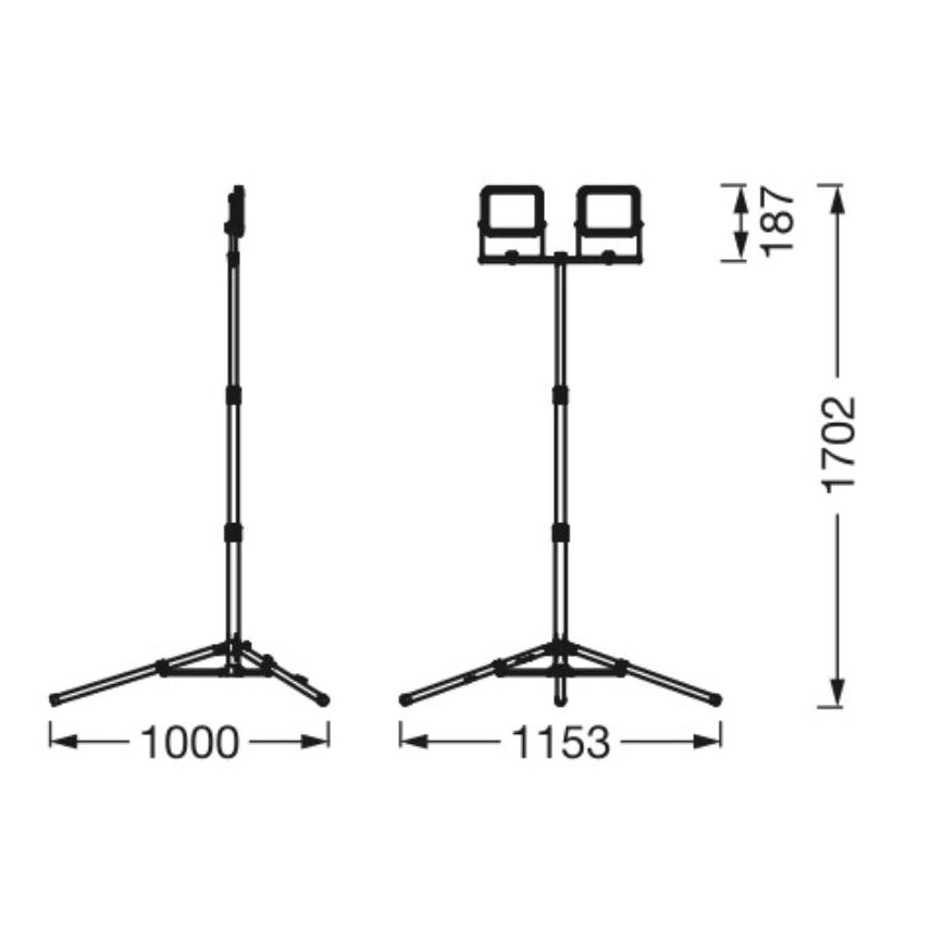 Ledvance - LED Vonkajší reflektor s držiakom WORKLIGHT TRIPOD 2xLED/20W/230V 6500K IP65