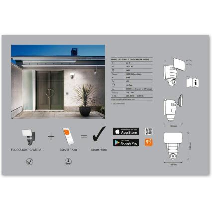 Ledvance - LED Reflektor so senzorom a kamerou SMART+ LED/24W/230V IP44 Wi-Fi