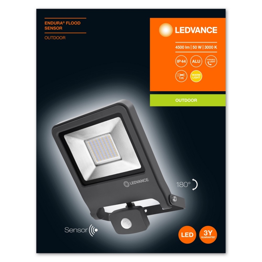 Ledvance - LED Reflektor so senzorom ENDURA LED/50W/230V IP44