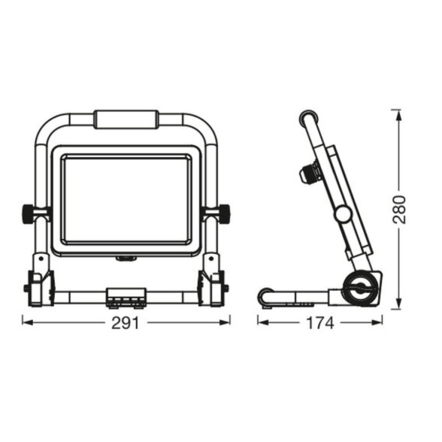 Ledvance - LED Vonkajší reflektor WORKLIGHT R-STAND LED/50W/230V 6500K IP65