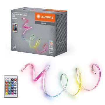 Ledvance - LED RGB stmievateľný pásik FLEX TV MOOD 1m LED/4W/5V + diaľkové ovládanie