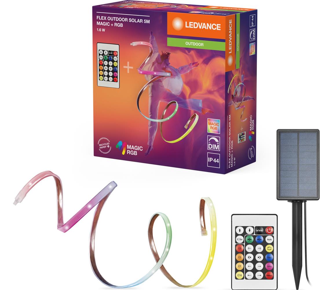 Ledvance - LED RGB Stmievateľný solárny pásik FLEX MAGIC 5m LED/1,6W/3,7V IP44 + DO 4099854370083