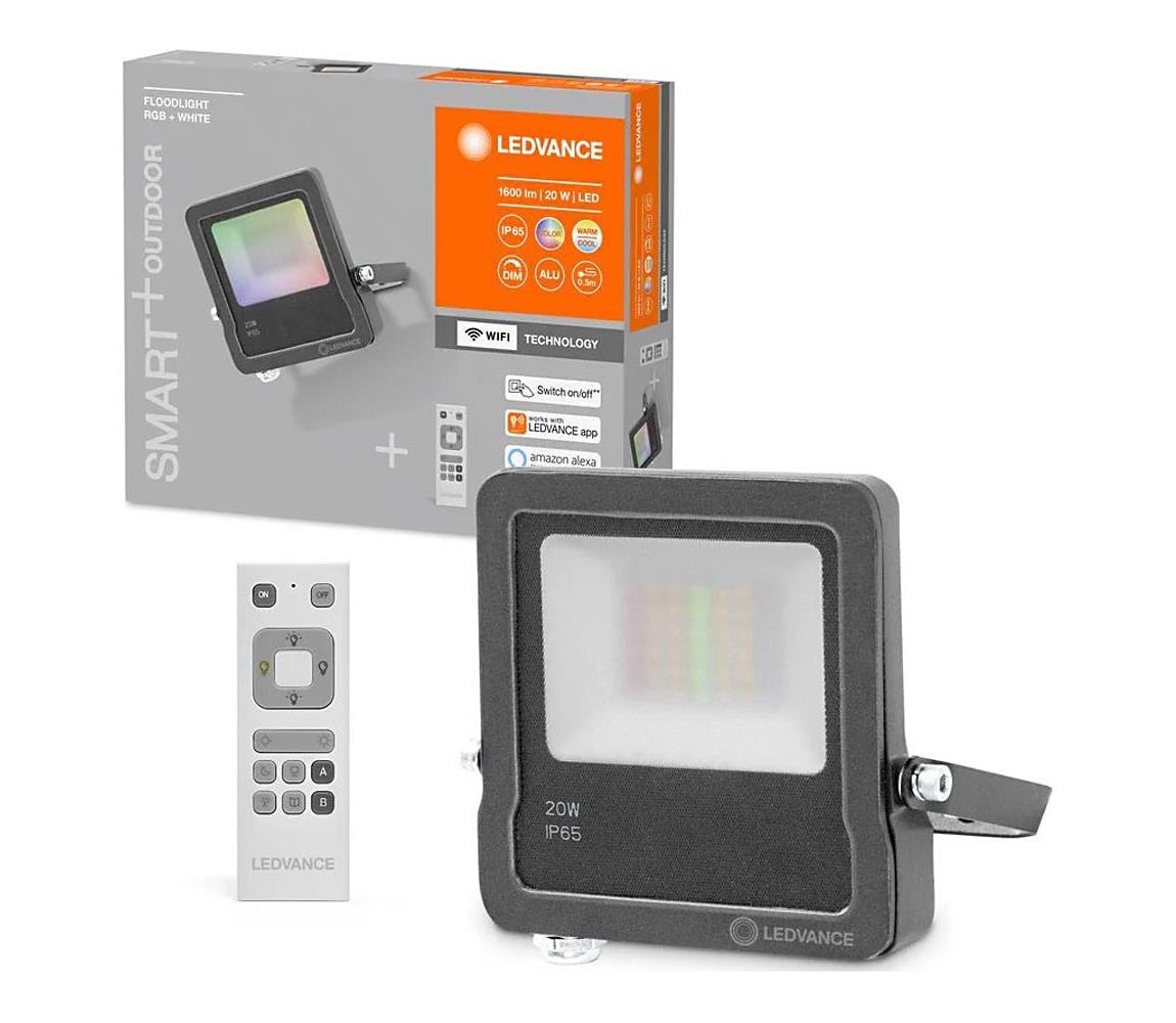 Ledvance - LED RGBW reflektor FLOODLIGHT LED/20W/230V 3000K IP65 Wi-Fi + diaľkový ovládač 4058075576674