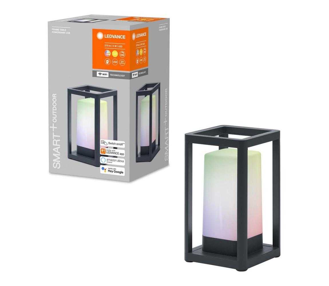 Ledvance - LED RGBW Stmievateľná vonkajšia lampa s power bankou LED/5W/230V Wi-Fi 4058075564466