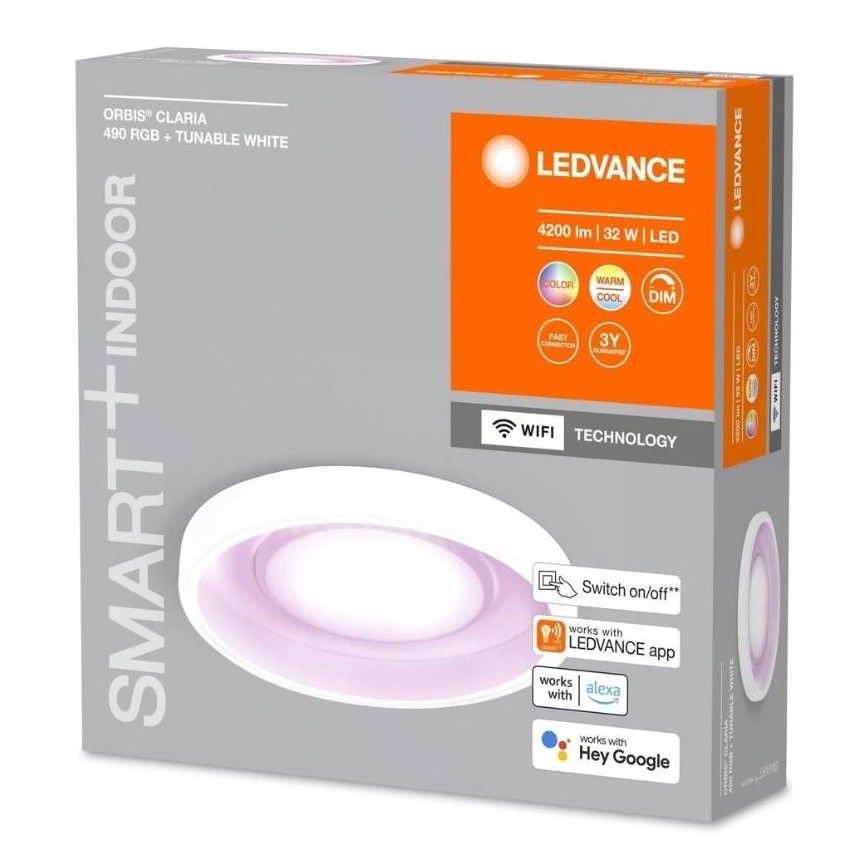 Ledvance- LED RGBW Stmievateľné stropné svietidlo SMART+ CLARIA LED/32W/230V 2700-6500K Wi-Fi