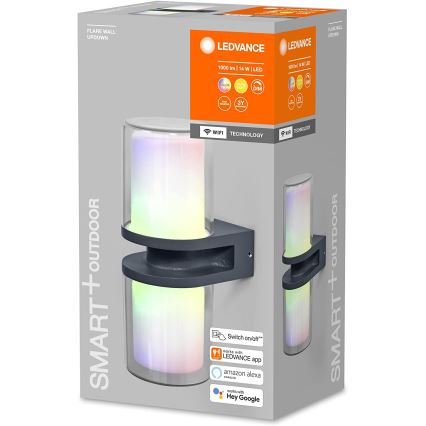 Ledvance - LED RGBW Stmievateľné vonkajšie nástenné svietidlo SMART+ FLARE 2xLED/7W/230V Wi-Fi IP44