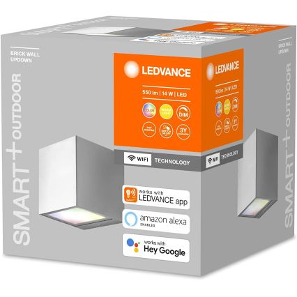 Ledvance - LED RGBW Stmievateľné nástenné vonkajšie svietidlo BRICK LED/14W/230V Wi-Fi IP44