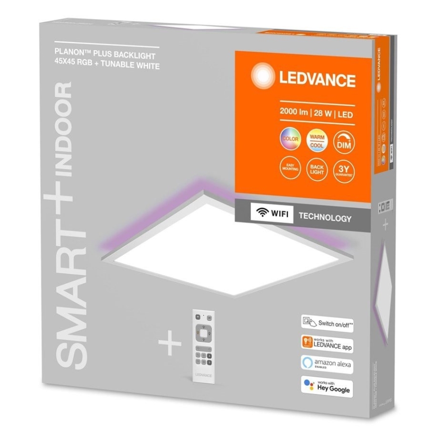 Ledvance - LED RGBW Stmievateľný panel SMART+ PLANON LED/28W/230V Wi-Fi + diaľkové ovládanie