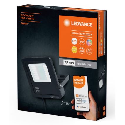 Ledvance - LED RGBW Stmievateľný vonkajší reflektor SMART+ FLOODLIGHT LED/50W/230V IP65 Wi-Fi