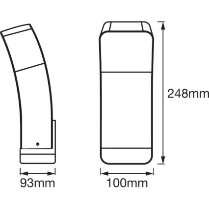 Ledvance - LED RGBW Vonkajšie nástenné svietidlo SMART+ CURVE LED/9W/230V IP44 Wi-Fi