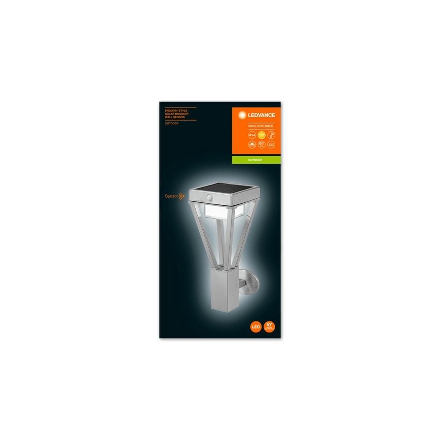 Ledvance - LED Solárne nástenné svietidlo so senzorom BOUQUET LED/6W/3,7V 2200 mAh IP44