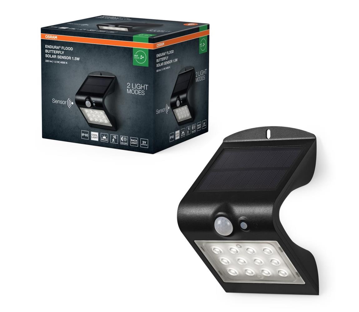 Ledvance Ledvance- LED Solárne nástenné svietidlo so senzorom BUTTERFLY LED/1,5W/3,7V IP65