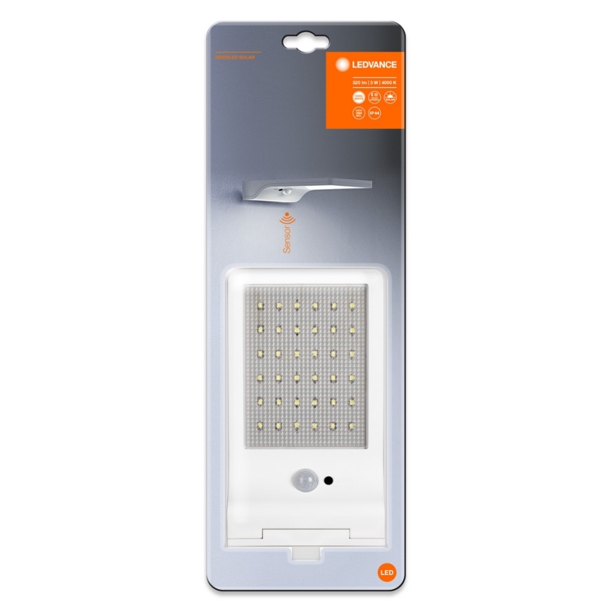 Ledvance - LED Solárne nástenné svietidlo so senzorom DOORLED LED/3W/3,3V 2000 mAh IP44