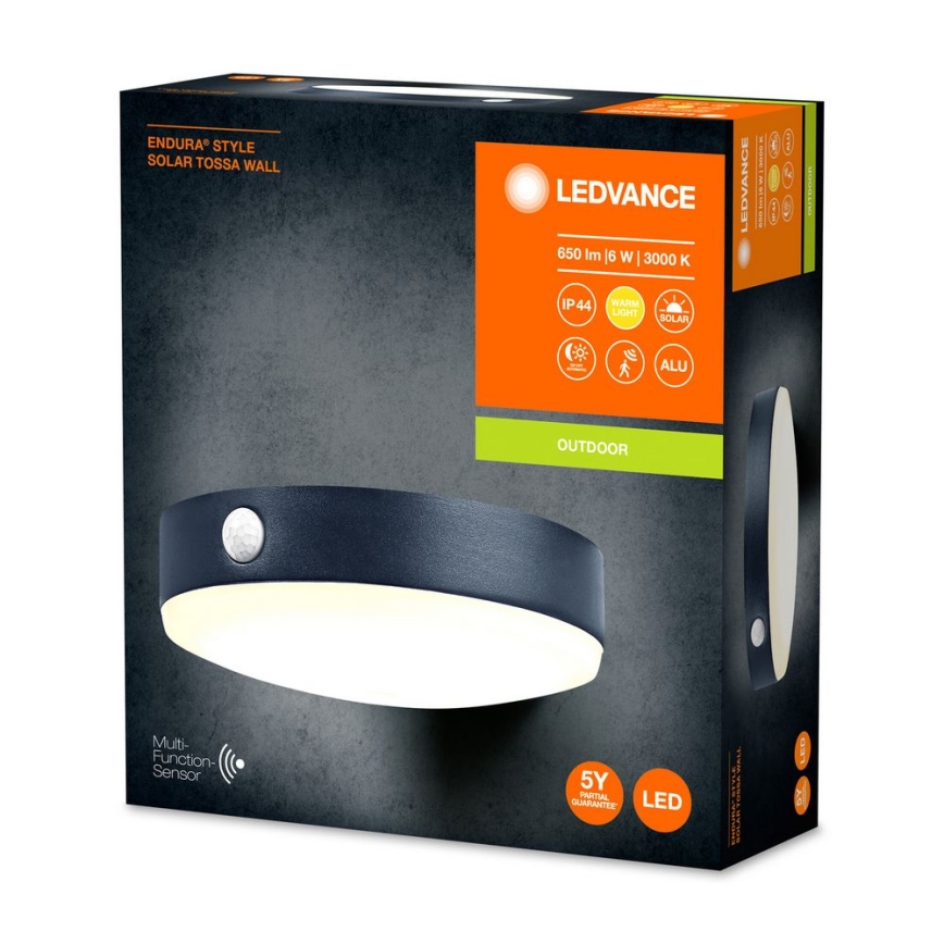 Ledvance - LED Solárne nástenné svietidlo so senzorom ENDURA STYLE LED/6W/3,7V 1420 mAh IP44