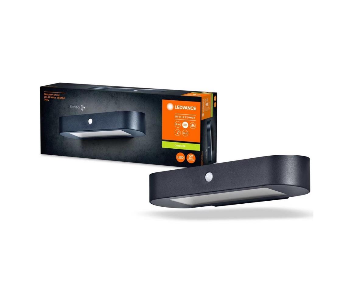 Ledvance Ledvance-LED Solárne nástenné svietidlo so senzorom ENDURA STYLE LED/6W/7,4V IP44