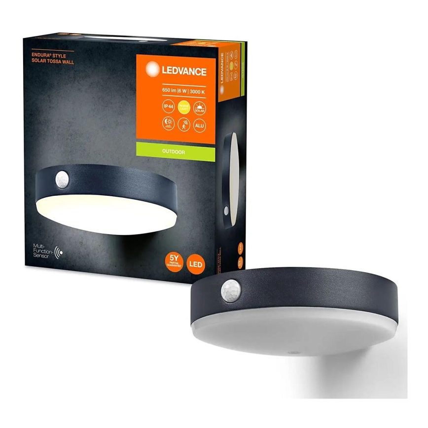 Ledvance - LED solárne nástenné svietidlo so senzorom pohybu a súmraku ENDURA STYLE LED/6W/3,7V 1420 mAh IP44