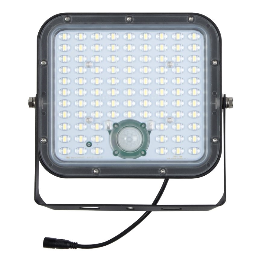 LED reflektor s pohybovým senzorom je umiestnený v štvorcovom kryte. Je pripojený k napájaniu káblom. Reflektor je vybavený mnohými malými LED diódami.