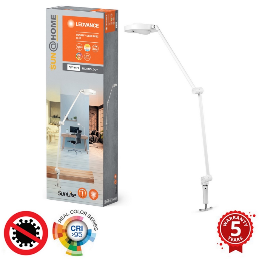 Ledvance - LED Stmievateľná lampa s klipom SUN@HOME LED/15W/230V 2200-5000K CRI 95 Wi-Fi