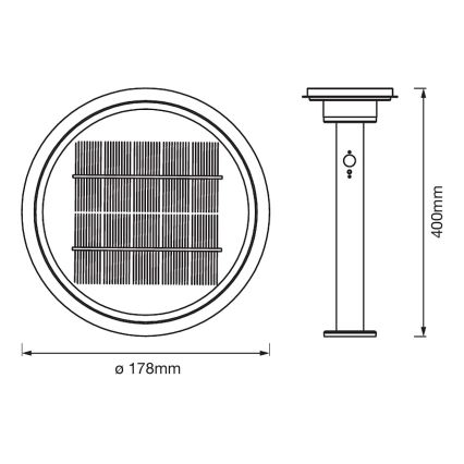 Ledvance - LED Stmievateľná solárna lampa so senzorom CIRCLE LED/6W/3,2V IP44