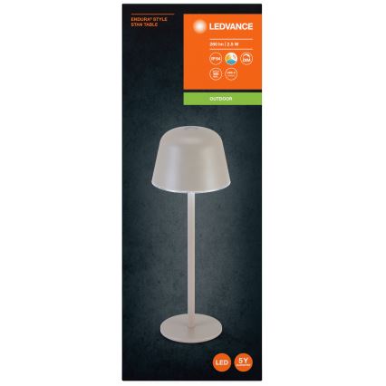 Ledvance - LED Stmievateľná vonkajšia nabíjacia lampa TABLE LED/2,5W/5V IP54 béžová