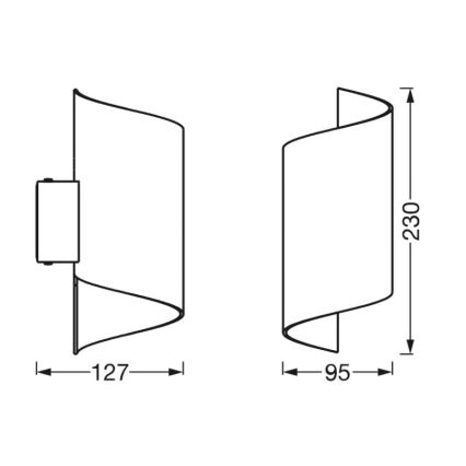 Ledvance - LED Stmievateľné nástenné svietidlo SMART+ TWIST LED/12W/230V 3000-6500K Wi-Fi čierna