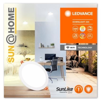 Ledvance - LED Stmievateľné podhľadové svietidlo SUN@HOME LED/22W/230V 2200-5000 CRI 95 Wi-Fi