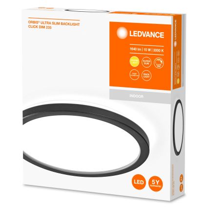 Ledvance - LED Stmievateľné stropné svietidlo ORBIS LED/15W/230V čierna