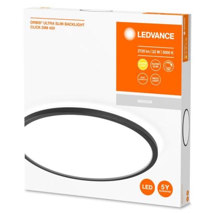 Ledvance - LED Stmievateľné stropné svietidlo ORBIS LED/22W/230V čierna