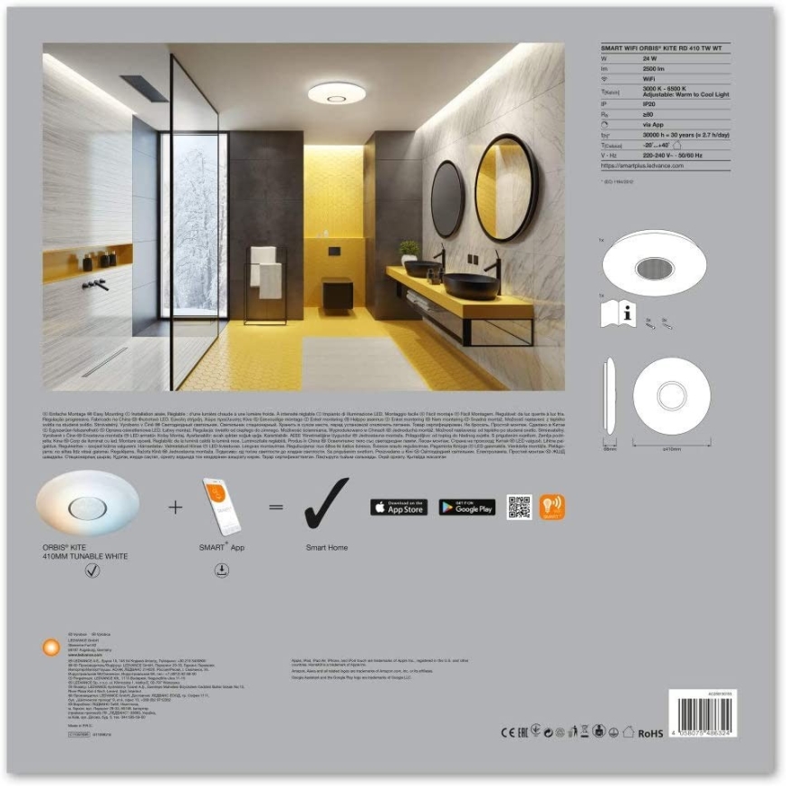 Ledvance - LED Stmievateľné svietidlo SMART+ KITE LED/24W/230V 3000K-6500K Wi-Fi