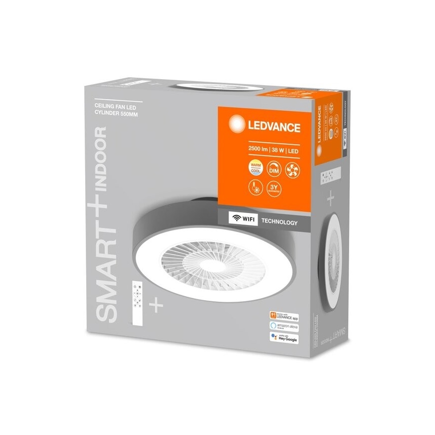Ledvance - LED Stmievateľné stropné svietidlo s ventilátorom SMART+ LED/38W/230V 3000-6500K Wi-Fi + diaľkové ovládanie