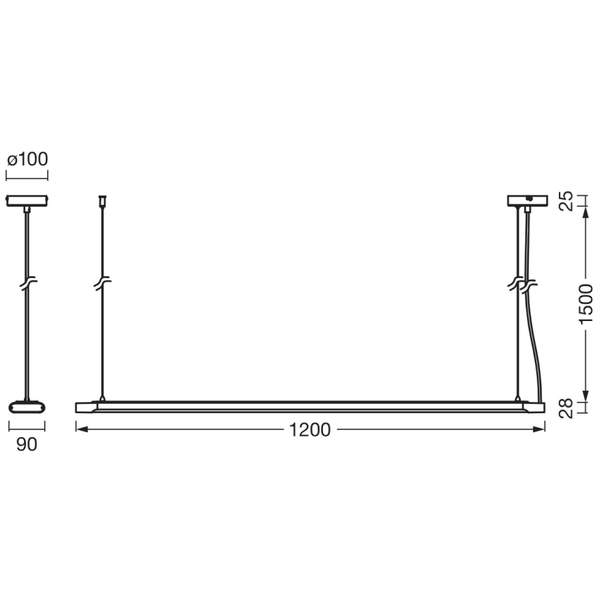 Ledvance - LED stmievateľné závesné svietidlo OFFICE LINE LED/40W/230V