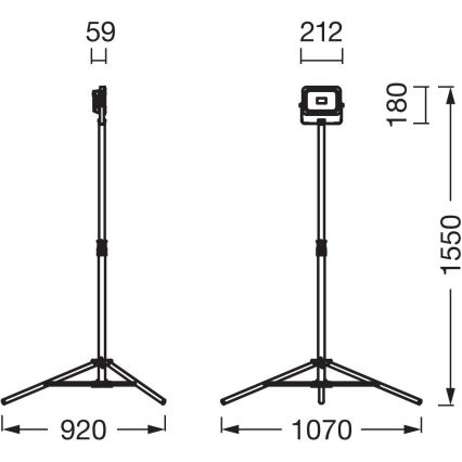 Ledvance - LED Stmievateľný reflektor s držiakom WORKLIGHT TRIPOD LED/20W/3,7V 1500 mAh IP54