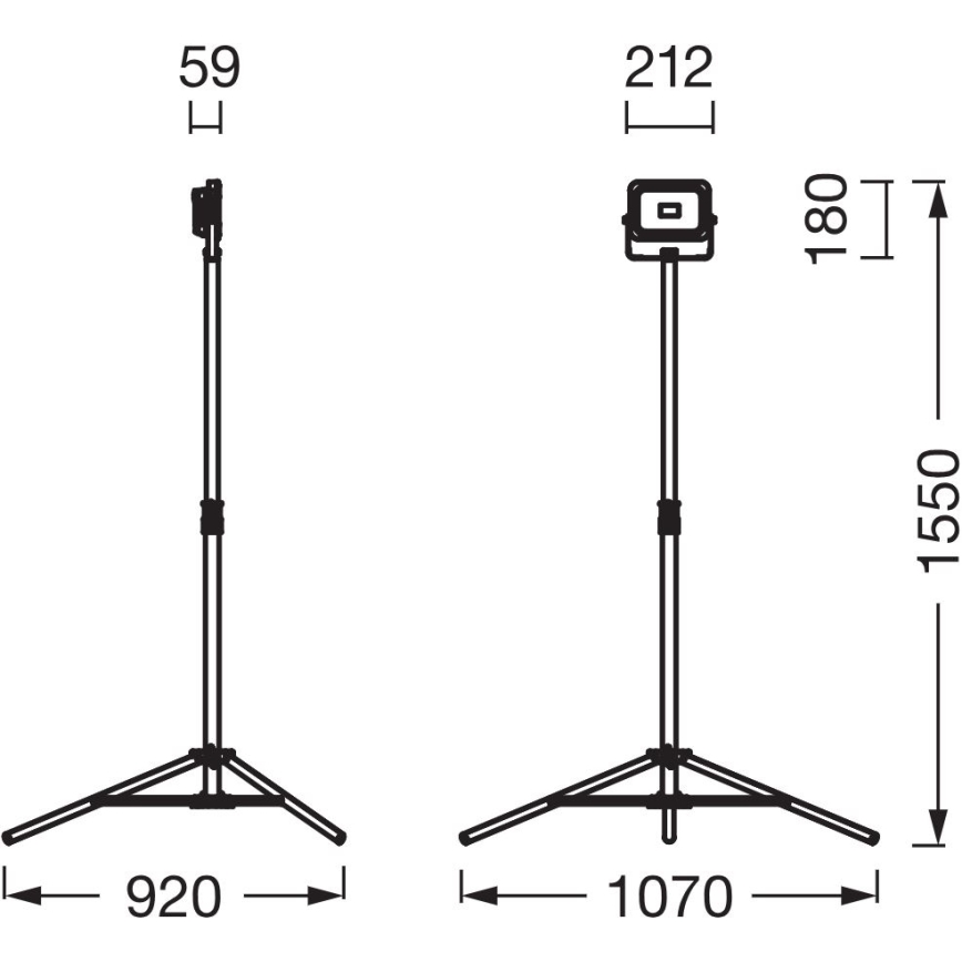Ledvance - LED Stmievateľný reflektor s držiakom WORKLIGHT TRIPOD LED/20W/3,7V 1500 mAh IP54