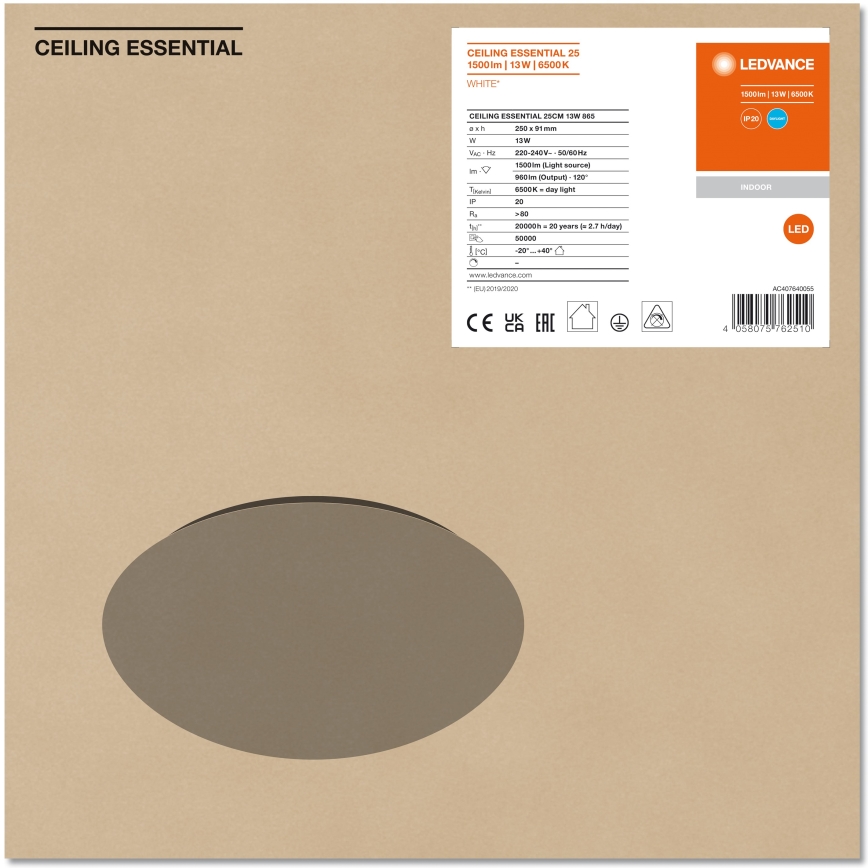 Ledvance - LED Stropné svietidlo ESSENTIAL LED/13W/230V 6500K