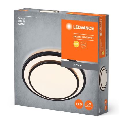 Ledvance - LED Stropné svietidlo ORBIS BERLIN LED/16W/230V čierna