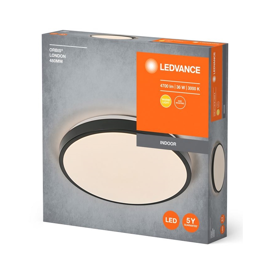 Ledvance - LED Stropné svietidlo ORBIS LONDON LED/36W/230V čierna