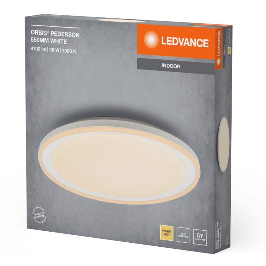 Ledvance - LED Stropné svietidlo ORBIS PEDERSON LED/36W/230V pr. 55 cm biela