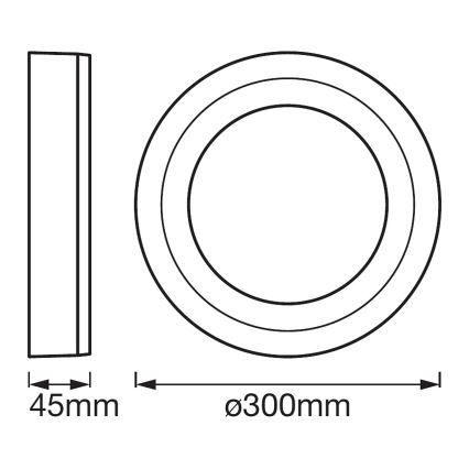 Ledvance - LED Stropné svietidlo ROUND LED/18W/230V priemer 30 cm