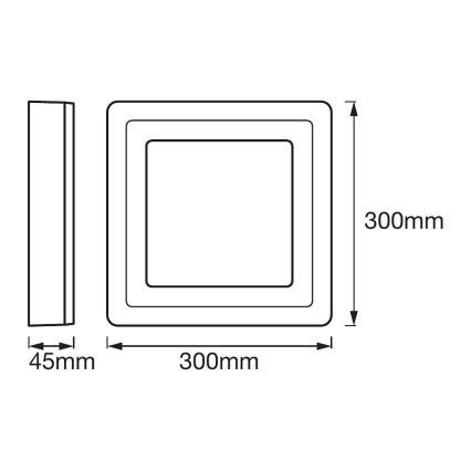 Ledvance - LED Stropné svietidlo SQUARE LED/18W/230V