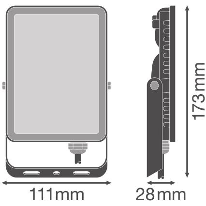 Ledvance - LED Vonkajší nástenný reflektor FLOODLIGHT LED/20W/230V 6500K IP65