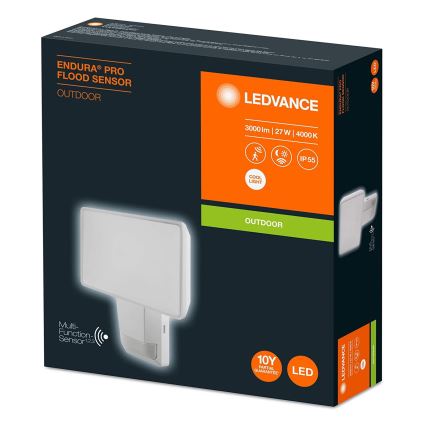 Ledvance - LED Vonkajší nástenný reflektor so senzorom FLOOD LED/27W/230V IP55