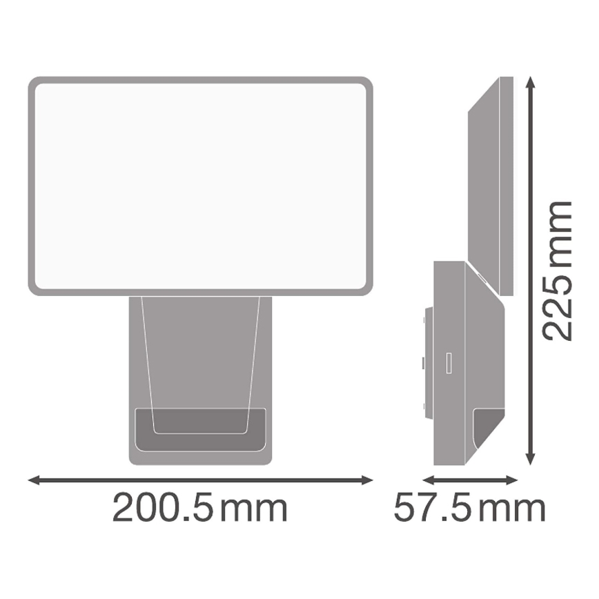 Ledvance - LED Vonkajší nástenný reflektor so senzorom FLOOD LED/27W/230V IP55