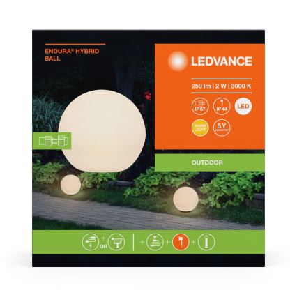 Ledvance - LED Vonkajšia lampa ENDURA HYBRID BALL LED/2W/12V IP44