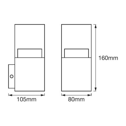 Ledvance - LED Vonkajšie nástenné svietidlo CRYSTAL 1xLED/4,5W/230V IP44