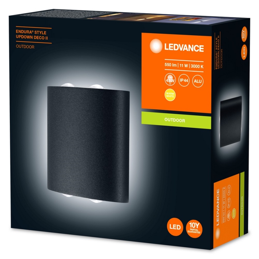 Ledvance - LED Vonkajšie nástenné svietidlo ENDURA 2xLED/11W/230V IP44