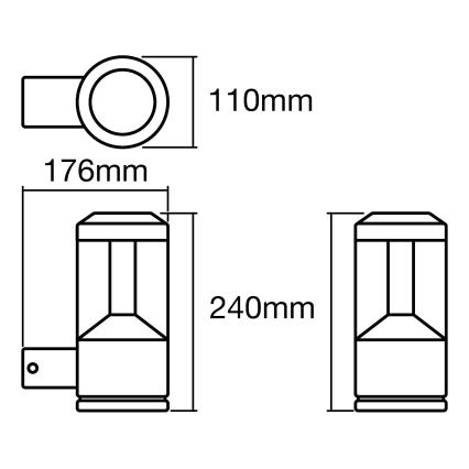 Ledvance - LED Vonkajšie nástenné svietidlo LANTERN 1xLED/12W/230V IP44