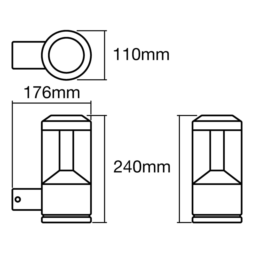 Ledvance - LED Vonkajšie nástenné svietidlo LANTERN 1xLED/12W/230V IP44